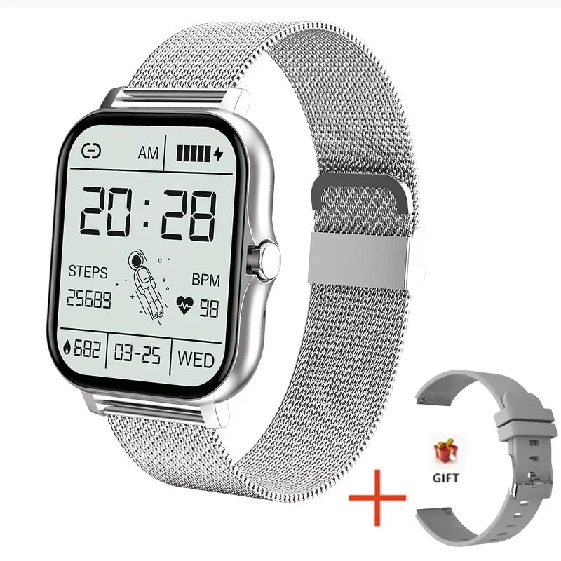 Smart Fitness Tracker Watch for Android/iOS - IP68, Heart Rate/Blood Oxygen/Sleep Monitoring, 8 Sports Modes, Breath Training