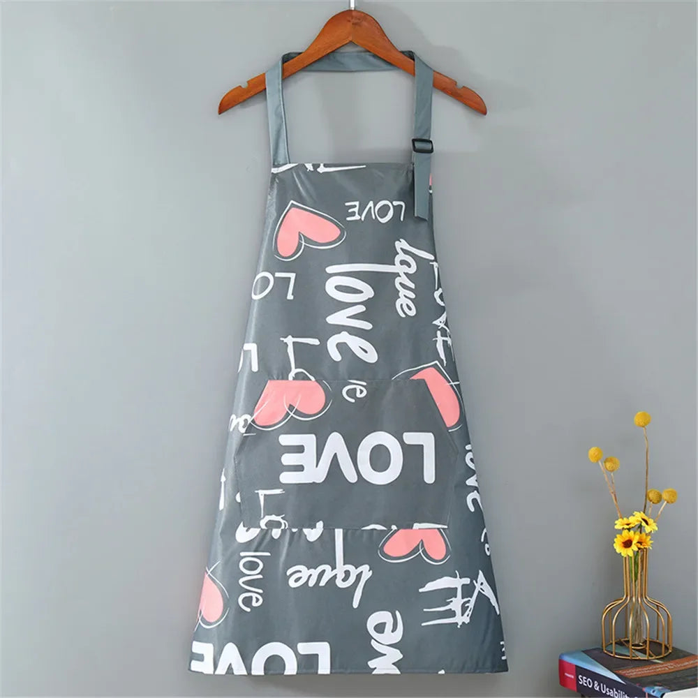 1PC Aprons Fashion Cotton Fabric Waterproof Thickened Dirt Resistant Kitchen Apron and Home Work Clothes Gardening Work Clothing