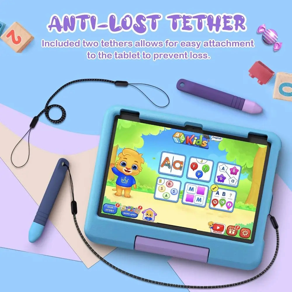 Anti-Rolling Kid-Friendly Stylus Pens New Touch Screens Kids Tablet Stylus Pens with Anti-lost Tether Silicone Capacitive Pen