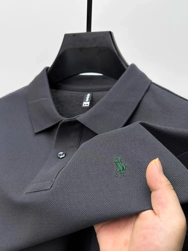 Luxury Brand Men Short Sleeve Polo Shirt Summer New Exquisite Horse Embroid Lapel T-shirt Business Leisure Men clothing Top