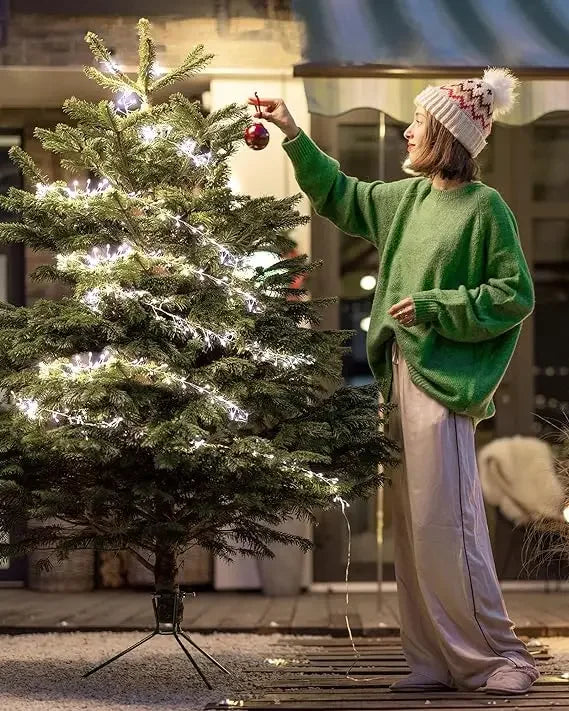 Decoración navideña Luces de cadena Adorno colgante de árbol de Navidad Suministros navideños para coronas de bricolaje Deshierbe en el hogar Interior Exterior