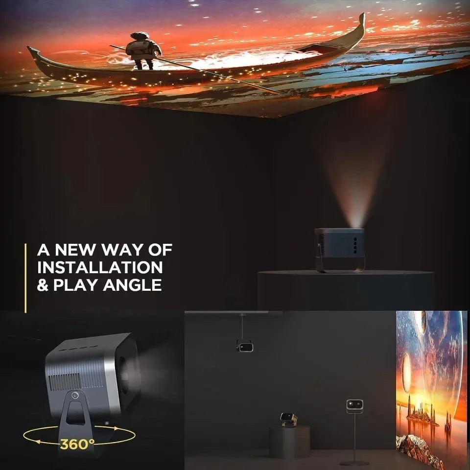 Projector 4K Android11.0 380 ANSI Native 1080P Wifi6 BT5.0  Home Cinema Outdoor Portable Projector