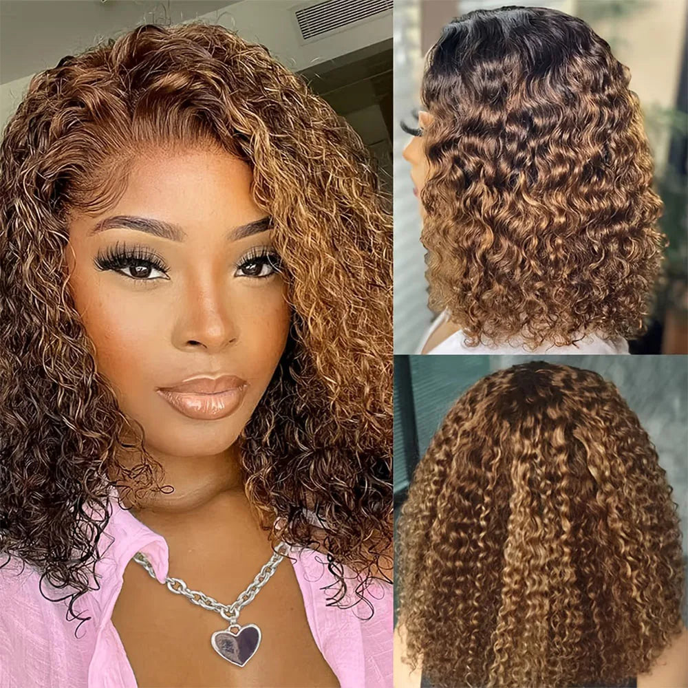 Glueless HD Lace Bob Wig – 100% Human Hair, Deep Wave & Ready to Wear