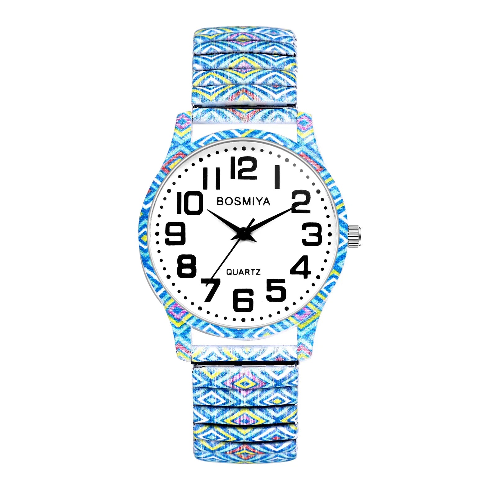 Lancardo Bohemian Quartz Watch Easy to Wear Arabic Numerals Scale Printed Decorative Telescopic Band Watch Valentine's Day Gifts