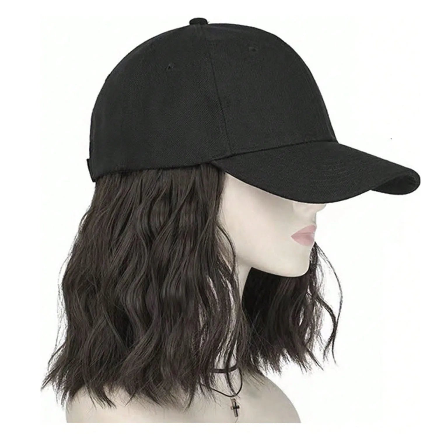 Curly Baseball Hat Wig