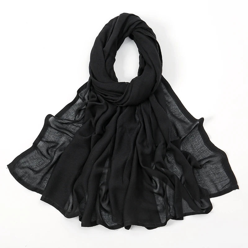 Hijabs musulmanes para mujer, pañuelos finos lisos, chales para mujer musulmana, pañuelo suave de viscosa y rayón, turbante islámico, diadema de 200x85cm