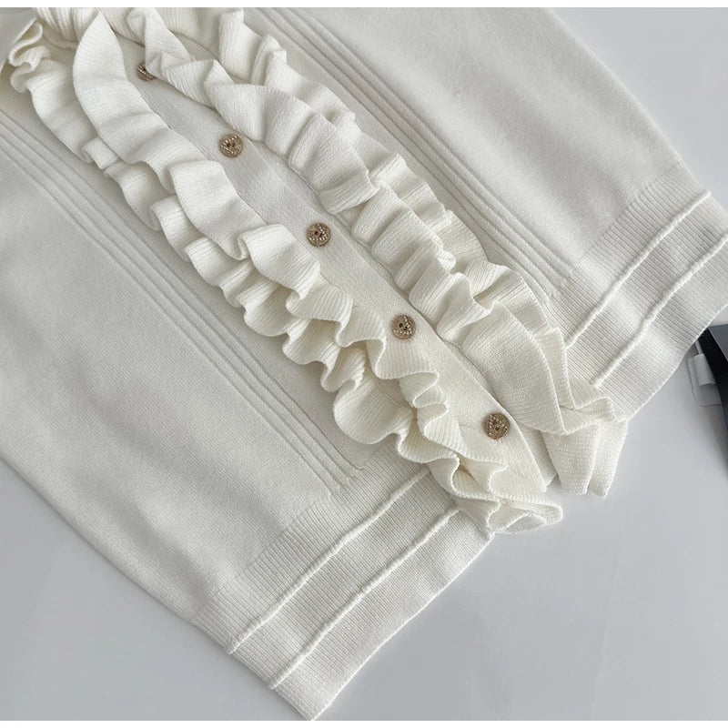 2 Two-Piece Knitted Skirt Sets Stylish Sleeveless Tank Tops and High Waist Layered Mini Skirts Black White Outfits Women Suits