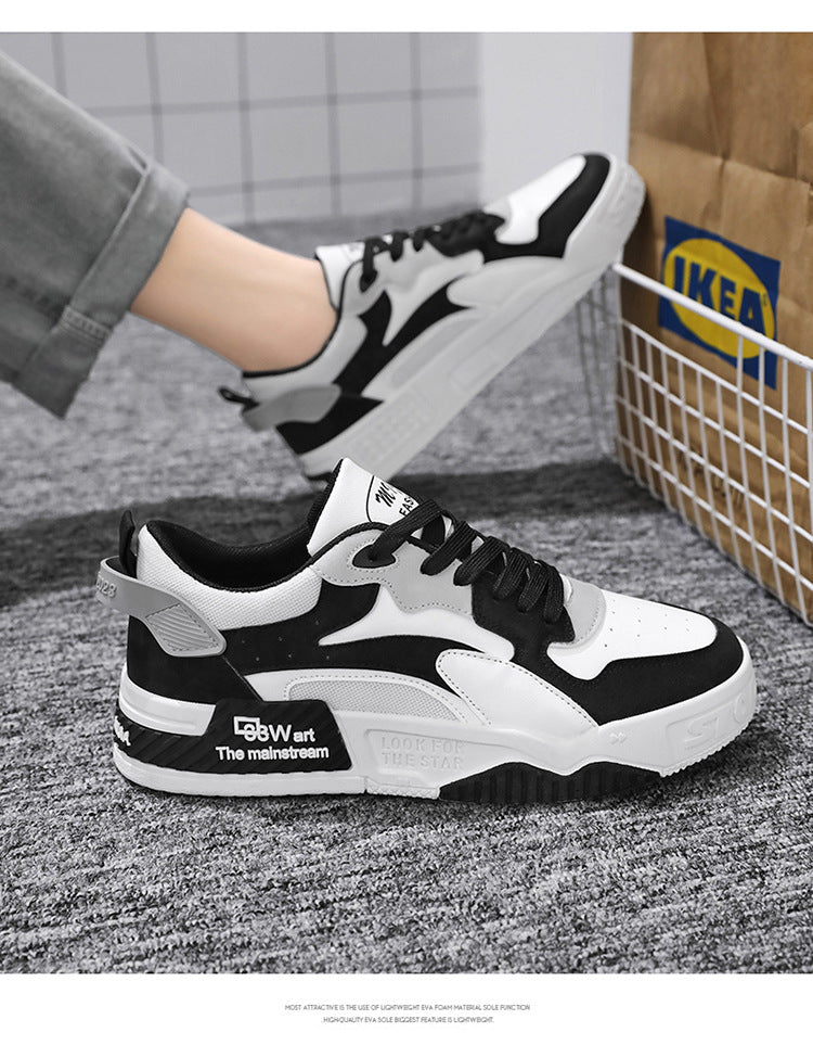 Zapatillas de hombre de otoño Novedad, calzado de plataforma cómodo para hombre, tendencia 2023, zapatillas vulcanizadas con cordones, zapatillas casuales blancas