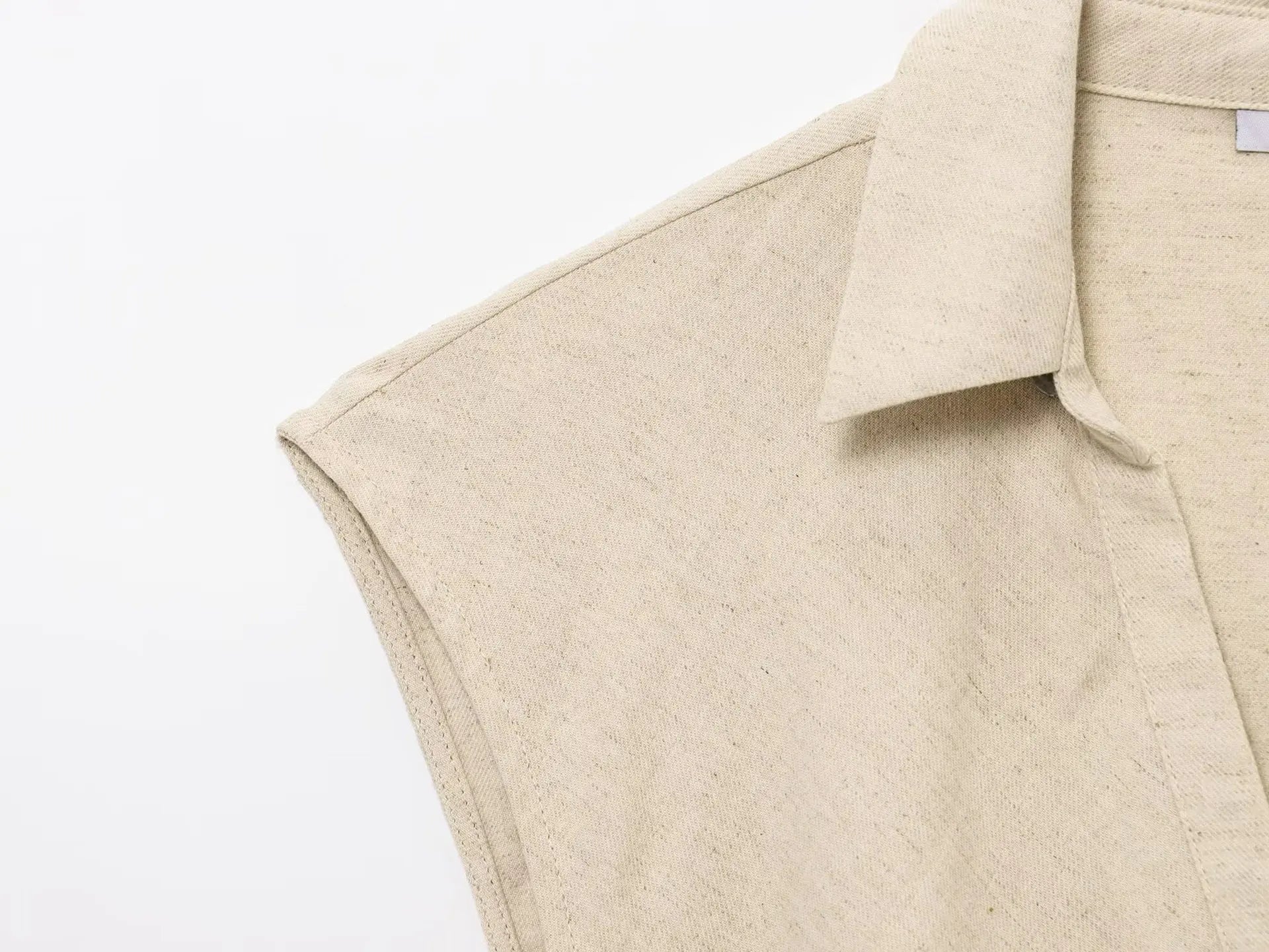 New Women's Suit Summer Suit Casual Simple Multifunctional Pleated Lapel Sleeveless Short Top Paired with Buckle Slit Skirt