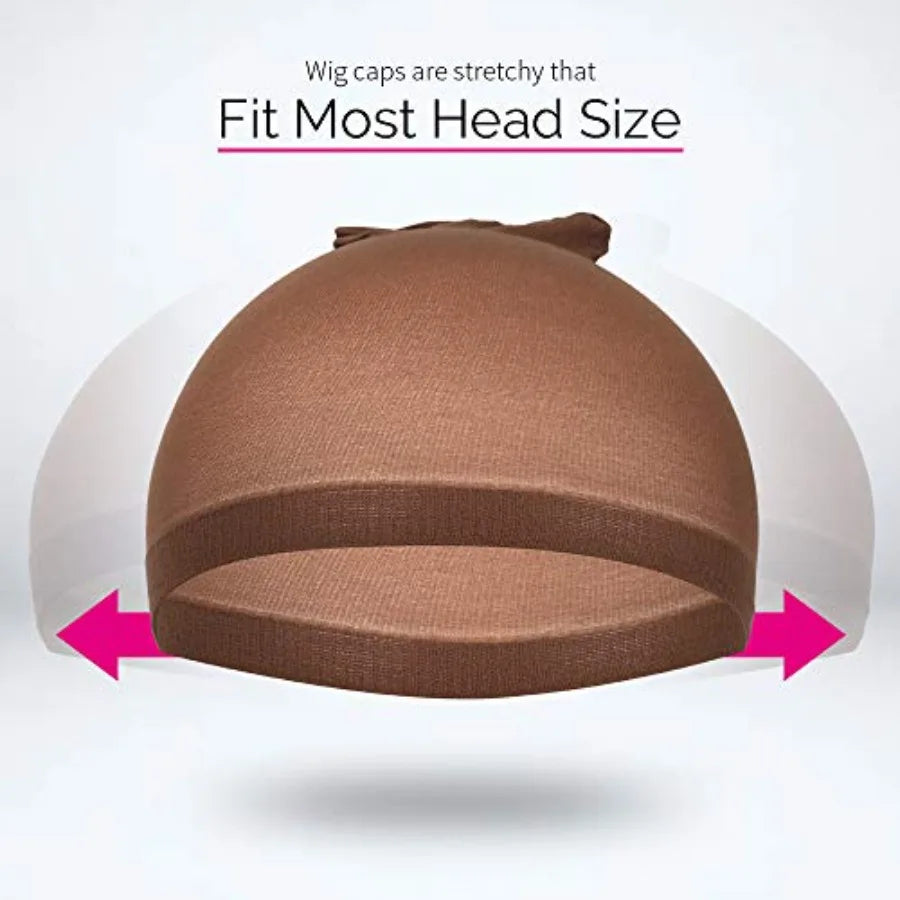 Wig Cap, 4 pieces Dark Brown Stocking s Stretchy s for Women