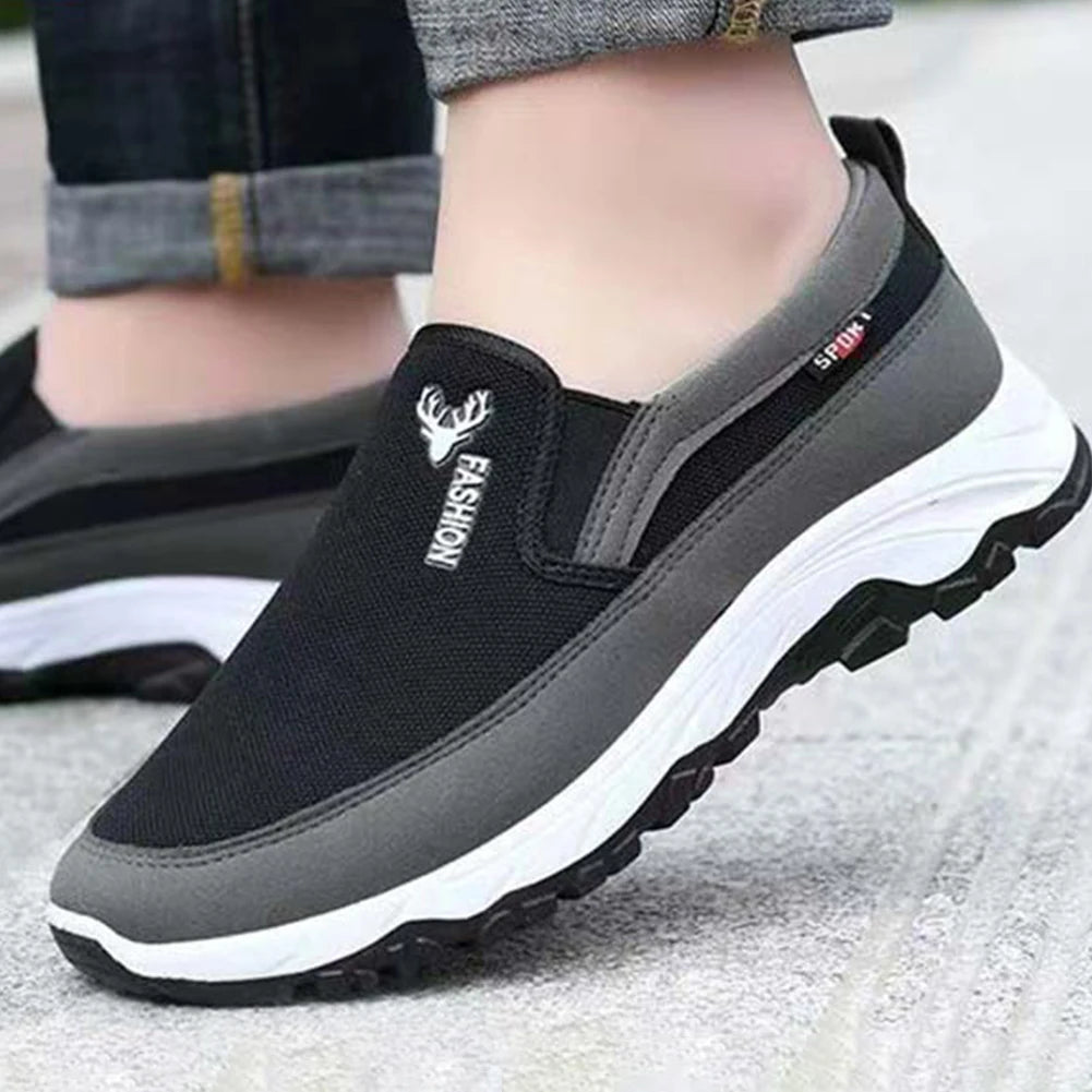 Men Penny Boat Shoes Sports Shoes Breathable Orthopedic Travel Plimsolls Flat Slip On Comfortable Sliding Sleeves for Outdoor