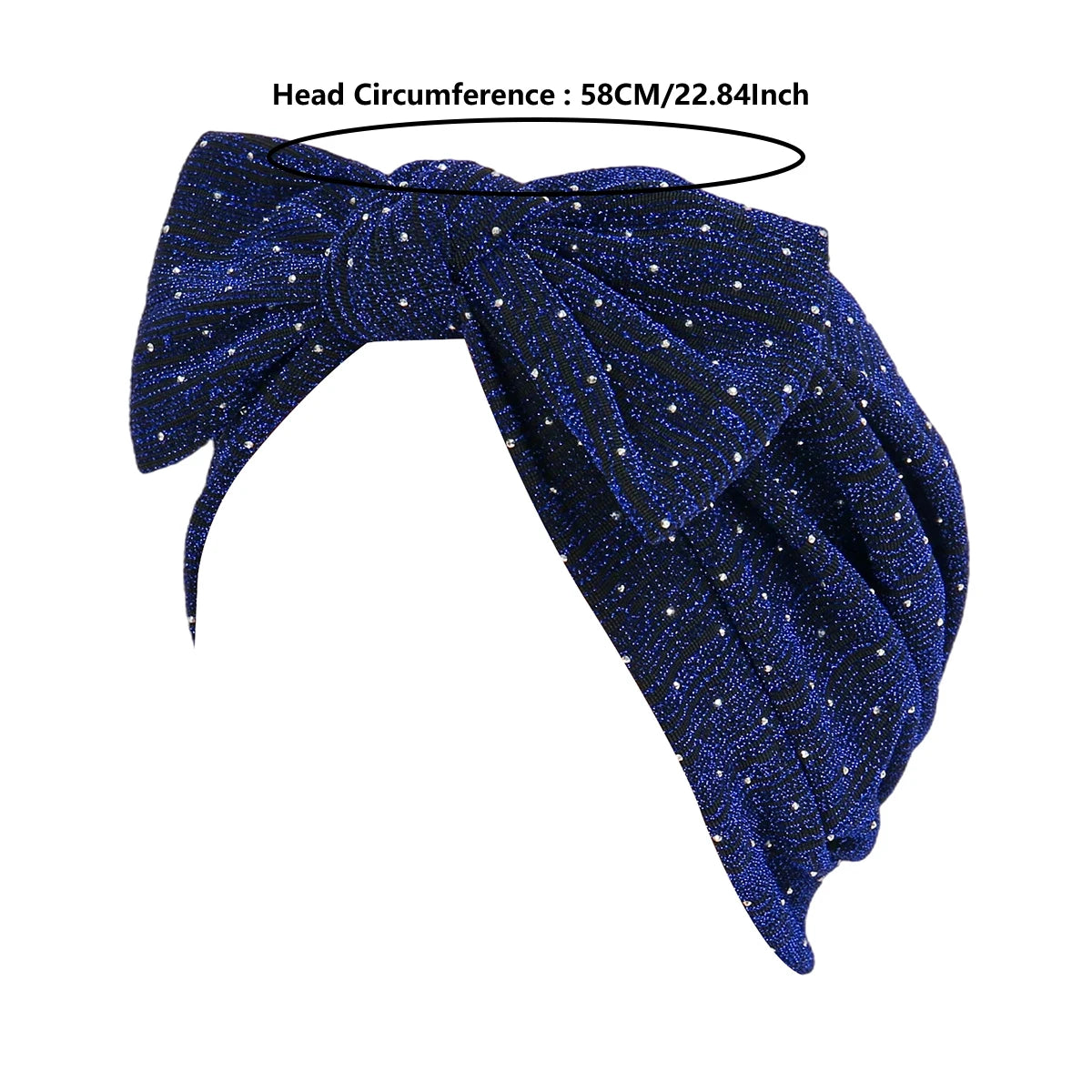 Moda Diamantes de Imitación Hijab de Mujer Lazo Musulmán Señoras Turbante Gorro Suave Elástico Envoltura de Cabeza Pañuelo de Cabeza Sombreros Indios