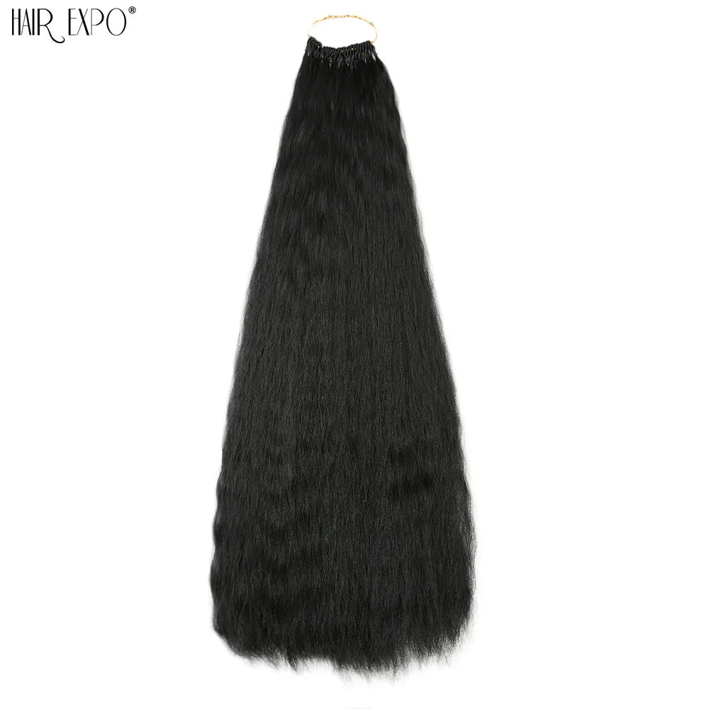 22Inch Synthetic Yaki Straight Crochet Hair Afro Kinky Straight Fake Hair Extensions Ombre Braiding Hair Bundles Hair Expo City