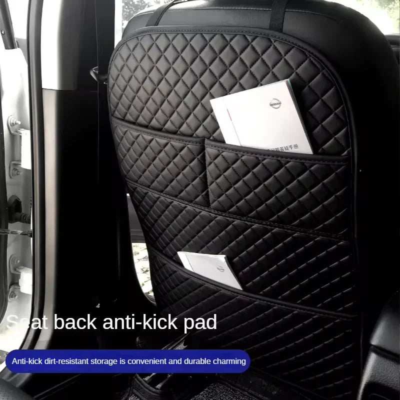 Kcimo Car Anti Kicks Pad Storage Mat PU Leather Universal Seat Back Leather Protector Cover Waterproof Backseat Child Kick Mats