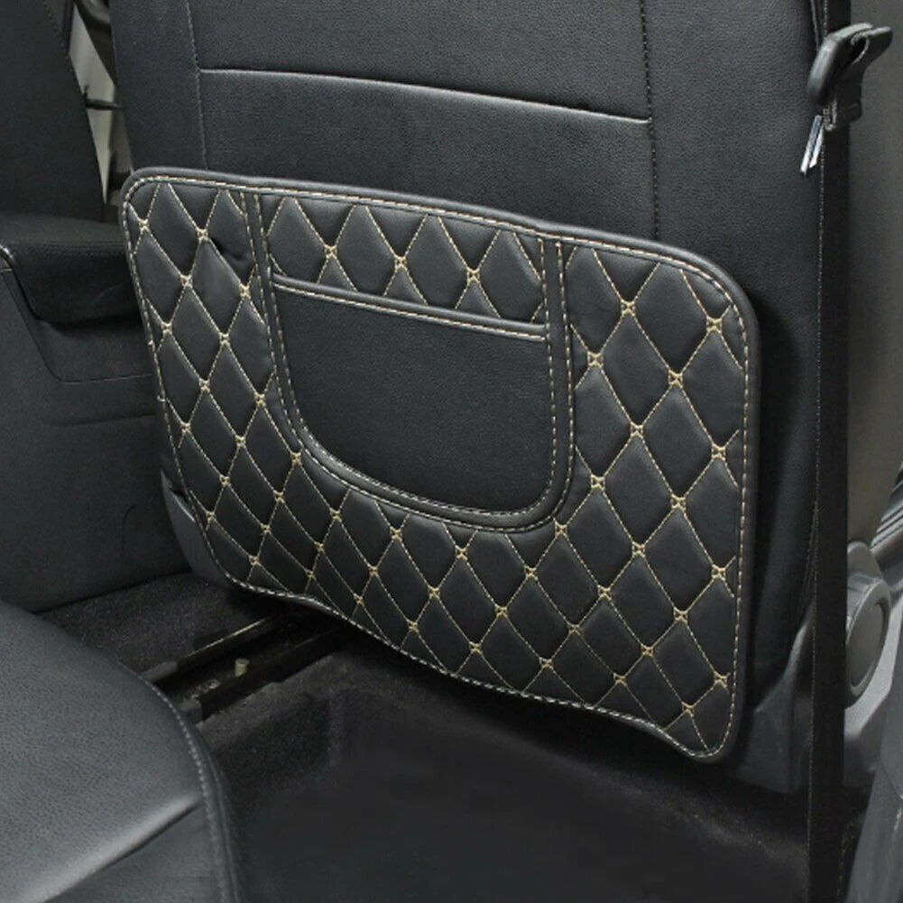 1 alfombrilla protectora para el asiento trasero del coche, alfombrilla antisuciedad, cuero de PU negro, impermeable, resistente a los arañazos, almacenamiento, accesorios para el interior del coche
