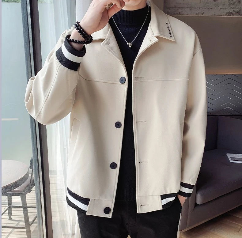 Men's Jackets Spring Autumn Short Slim Fit Male Wool & Blends Coats Cheap Clothes Offer Stylish Vintage Clothing Fashion
