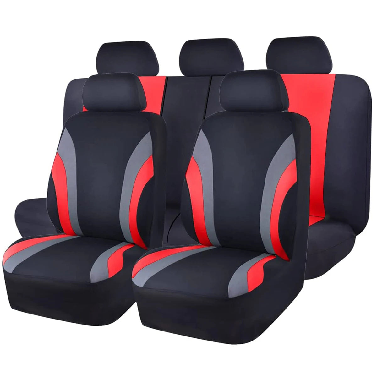 Sports Style Full Set Polyester Fabric Car Seat Covers Car Seat Protector Universal Fit Most Cars SUVs