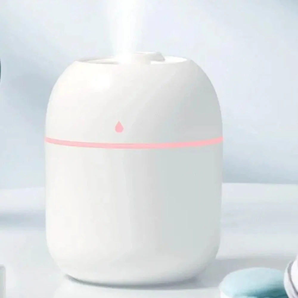 Bærbar USB Mini Luftfukter og Eterisk Olje Diffuser - 2-i-1 Ultralyd Luftforstøver for Soverom, Skrivebord, Kontor og Bil