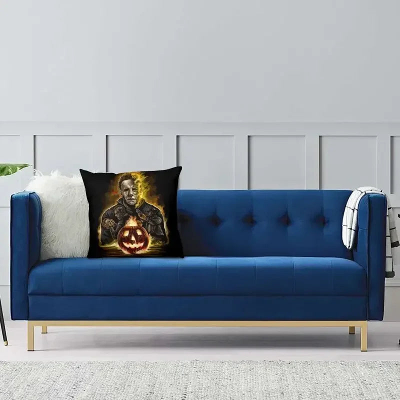 Halloween Inferno Cushion Cover Double Side 3D Print Horror Movie Throw Pillow Case for Sofa Fashion Pillowcase Home Decor