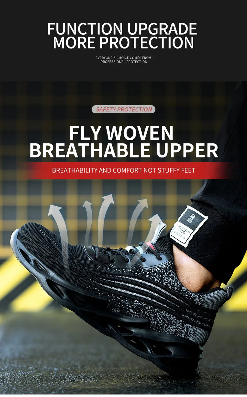 2025 New Work Shoes Man Work Sneakers Steel Toe Shoes Anti-smash Anti-puncture Safety Boots Breathable Women Protective Shoe