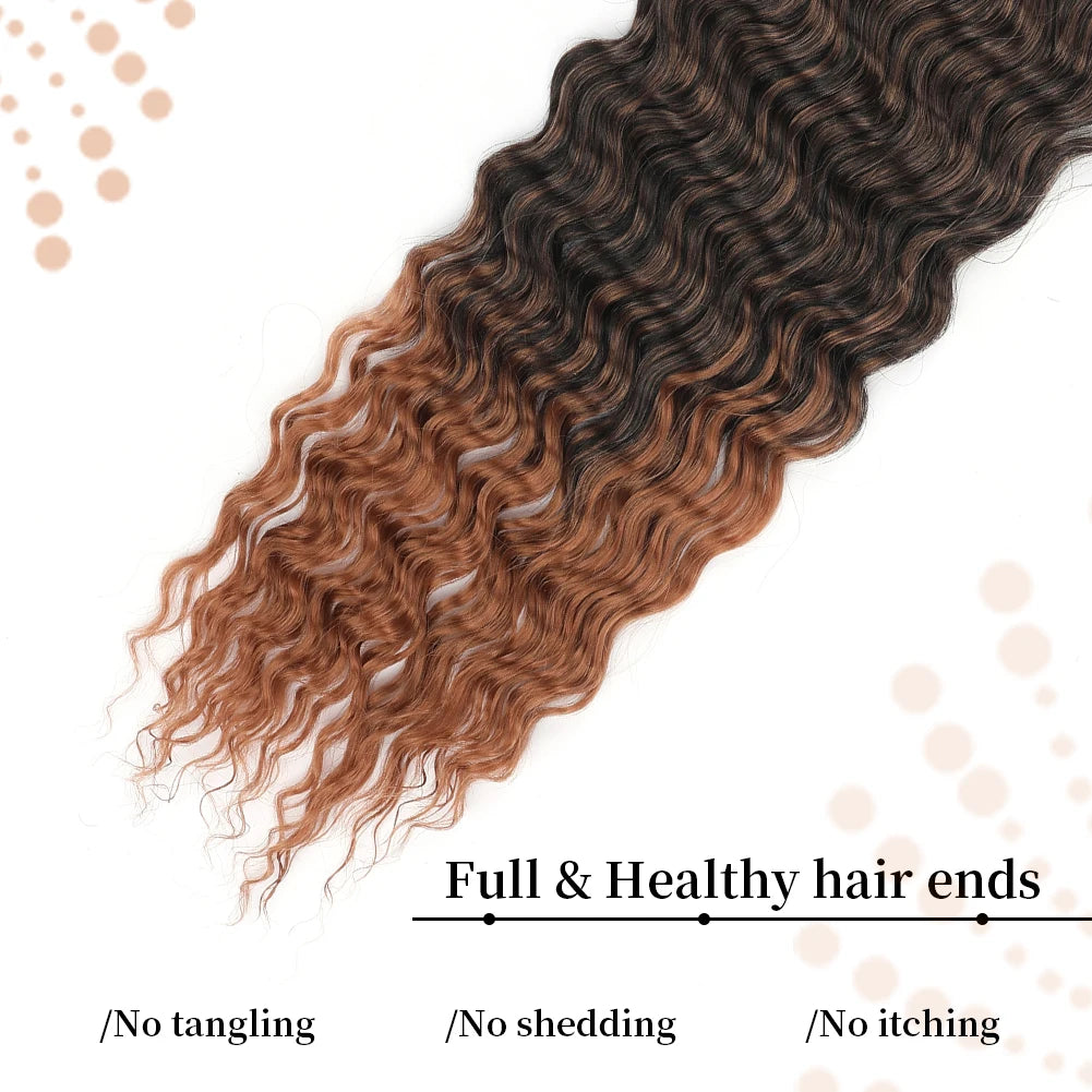 Ocean Wave Crochet Hair Long Deep Wave Curly 22 inch Braiding Hair Soft Synthetic Curly Crochet Hair For Women