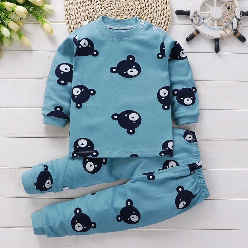 Ropa para niños Conjuntos infantiles Ropa para niños y niñas Algodón Ropa de otoño e invierno Pantalones Pijamas Ropa interior Regalo de Navidad