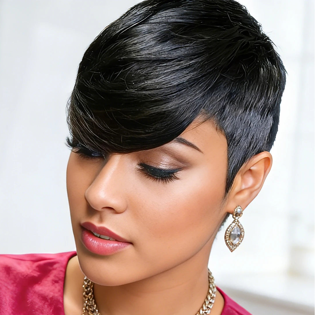 Natural Black Pixie Wig