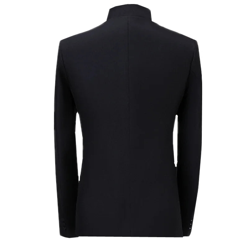 Fashion Men Stand Up Collar Floral Suit Luxurious Sequin Clothing Male Business Social Wedding Ball Party Dress Blazer and Pants