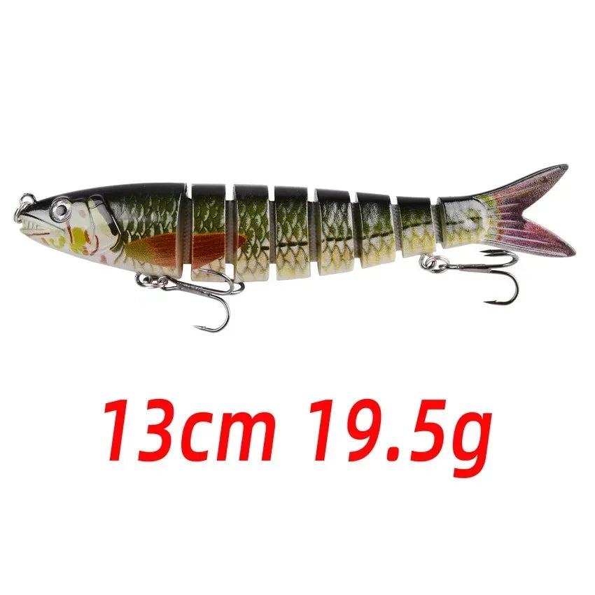 1pcs/Winter fishing gear Bionic Multi-section Swim hard bait  Artificial Wobbler Trolling pike carp crank lure