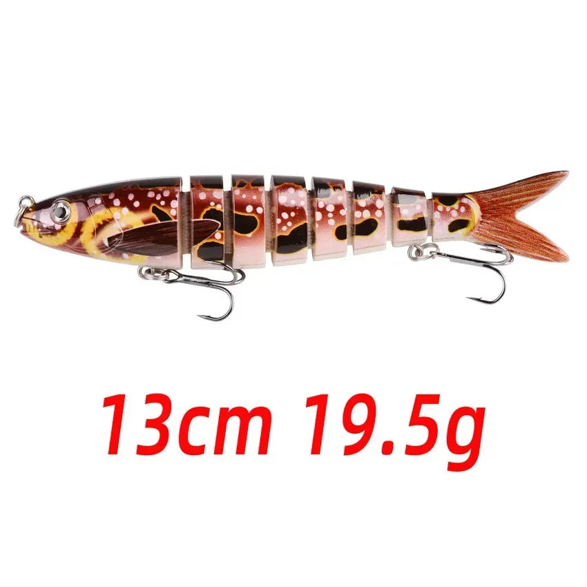 1pcs/Winter fishing gear Bionic Multi-section Swim hard bait  Artificial Wobbler Trolling pike carp crank lure