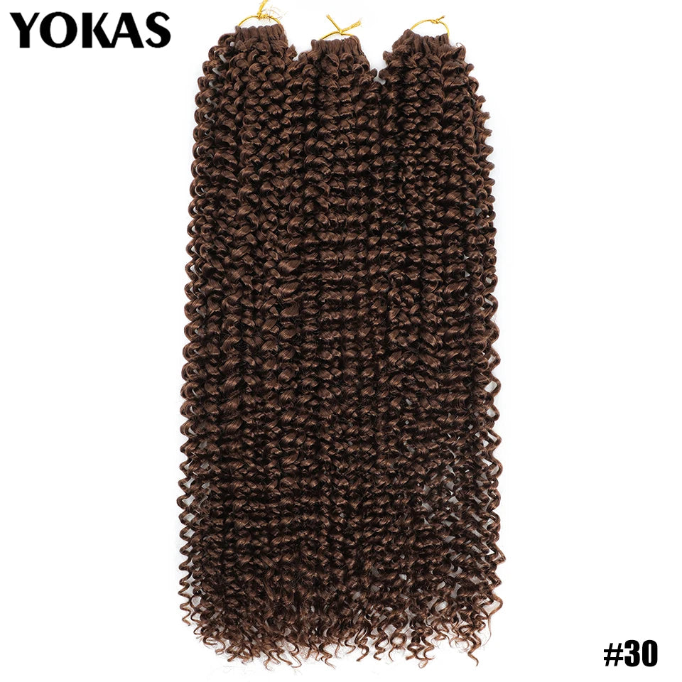 Water Wave Crochet Hair Extensions Synthetic 22 Inch For African Women Afro Curl Braiding Hair Strand Hair Extensions For Female