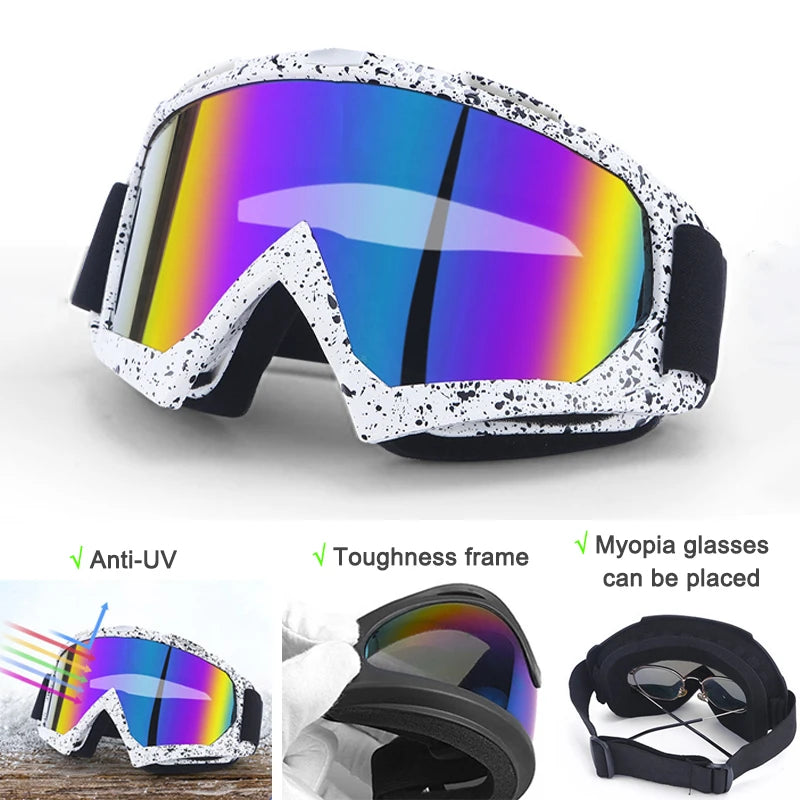 Lunettes de ski, snowboard, antibuée, sport d'hiver, cyclisme, moto, coupe-vent, protection UV