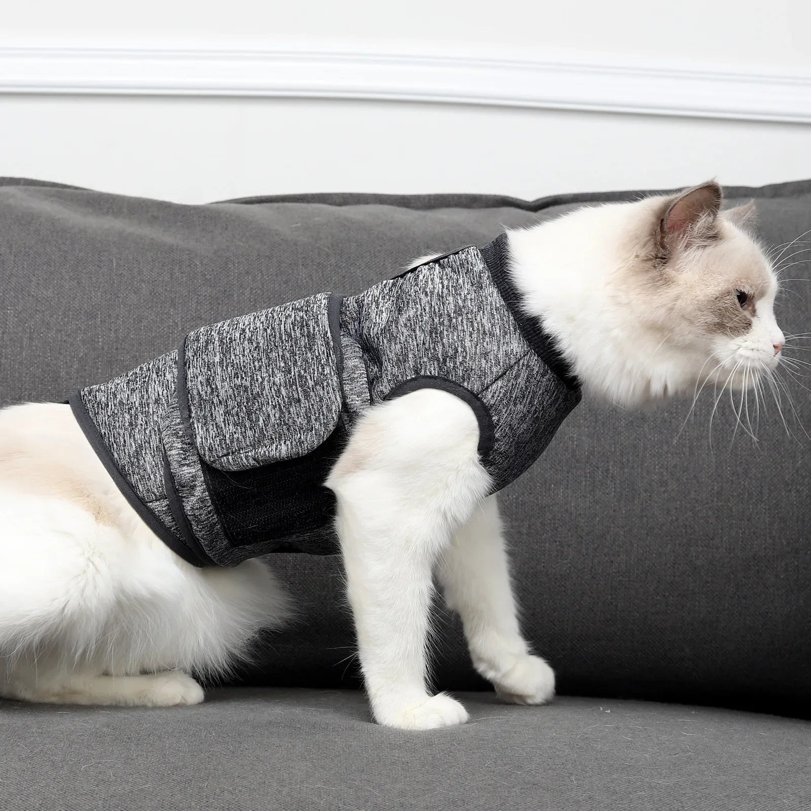 Cats Clothing Anxiety Jacket Thunder Stress Anxiety Relief Coat for Pet Emotional Comfort Clothes Safety Vest Recovery Suit