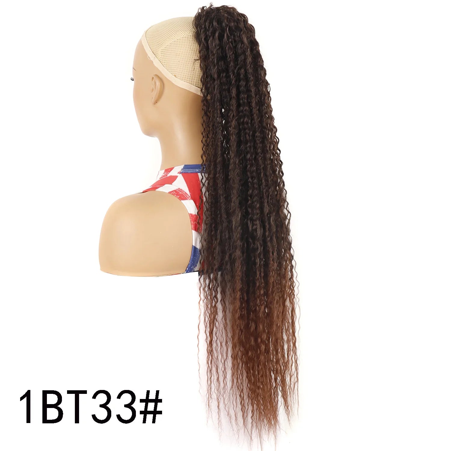 Long Afro Kinky Curly Drawstring Ponytail, Heat-resistant Synthetic Hair, Voluminous Style for Parties & Photoshoots