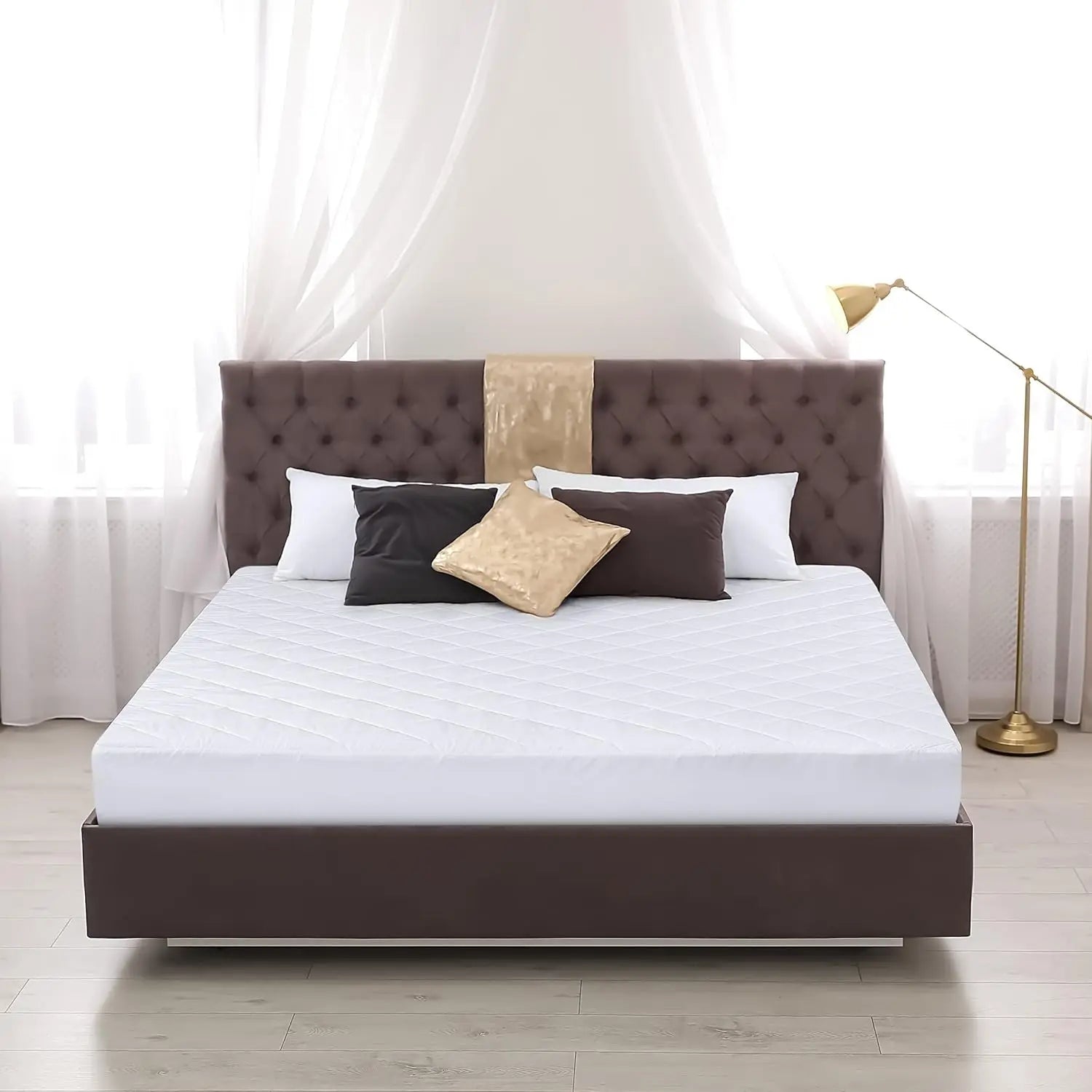Mattress Protector, Viscose from Bamboo Mattress Pad Ultra Soft Breathable, Noiseless Mattress Cover Fitted 14"-18" Deep Pocket