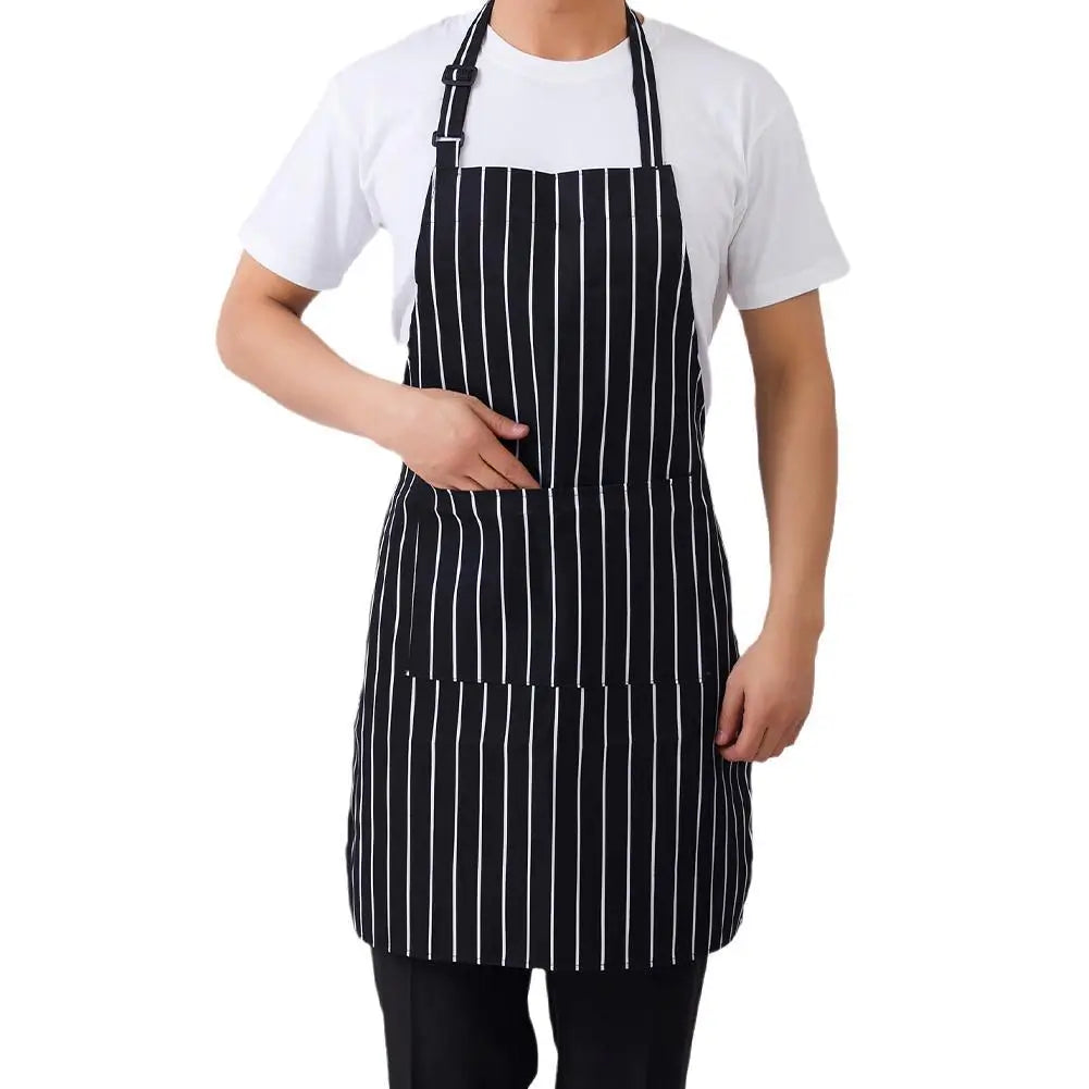 Delantal de cocina delantal de cocinero con cuello halter con 2 bolsillos delantales sin mangas para catering para hombres y mujeres delantal de camarero para barbacoa con estampado