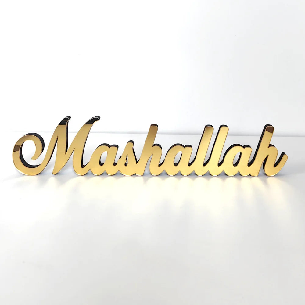 Ramadan Bismillah Acrylic Wooden Ornament Eid Mubarak Home Decoration Islamic Muslim Party Supplies Alhamdulillah Mashallah 2025