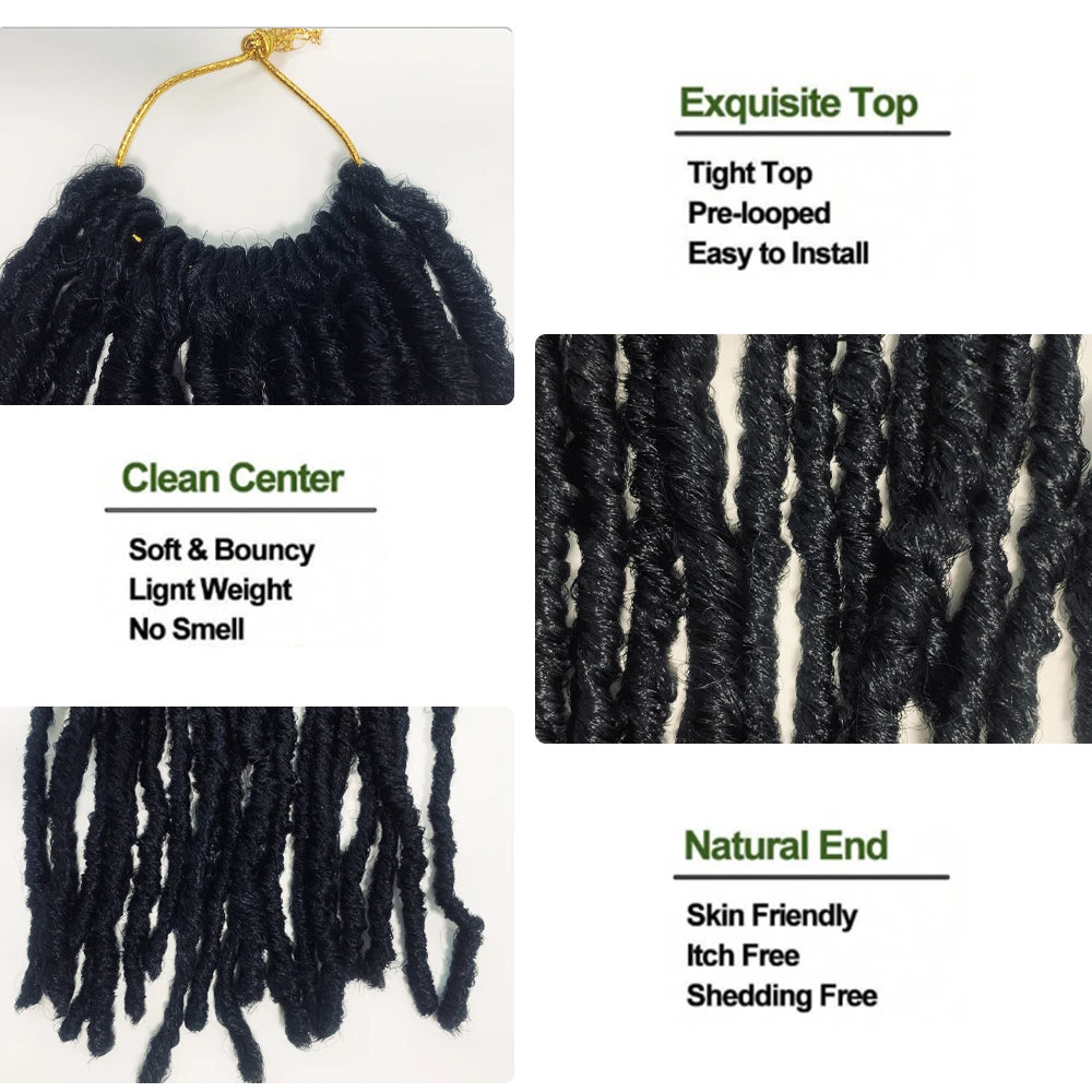 36 Inch Soft Natural Look Faux Locs Crochet Hair Extension Synthetic Black Nu Locs Braids for Easy Hair Styling