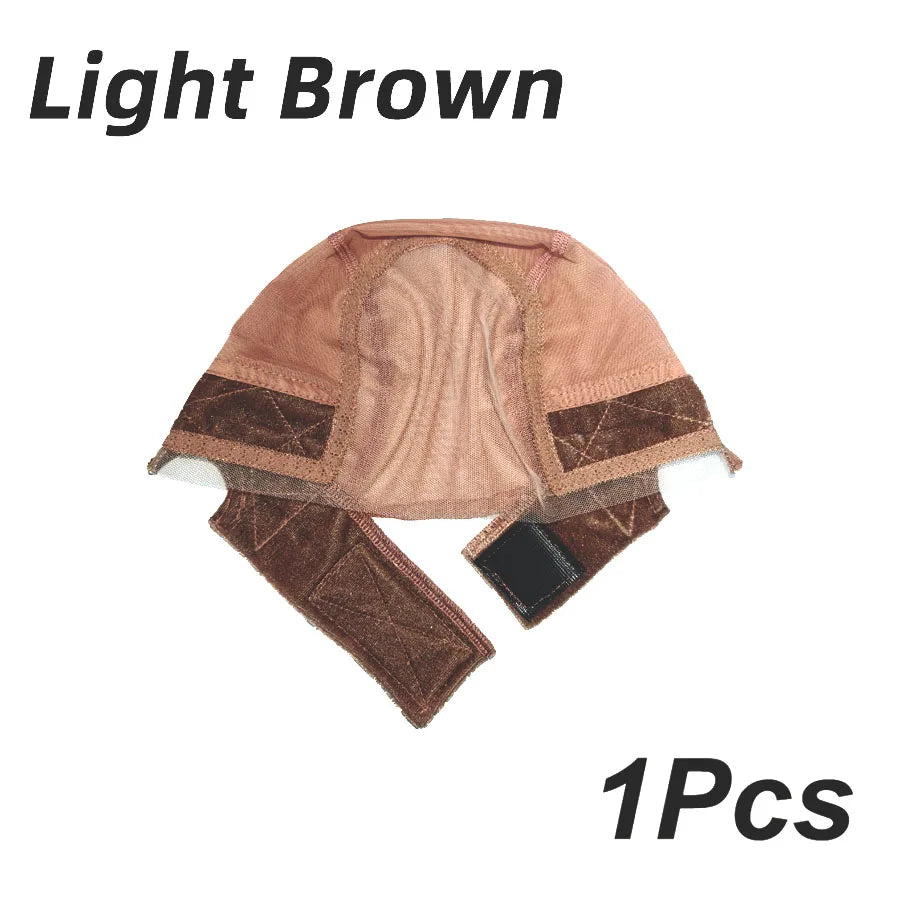 Gorro de peluca con diadema para mujer, gorro de peluca de encaje HD para hacer pelucas, gorros de peluca en forma de U con agarre de terciopelo ajustable para usar peluca, redecilla color nude