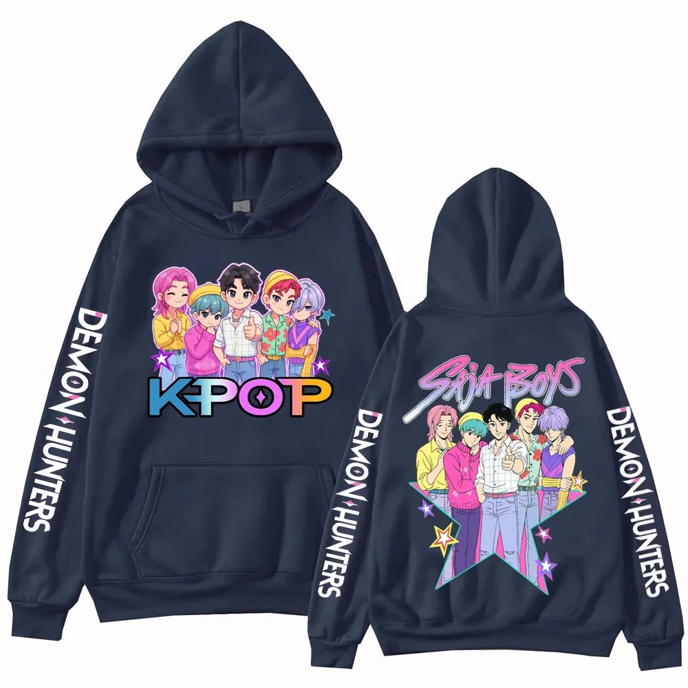 Anime Kpop Demon Hunter Saja Boy Hoodie Harajuku Pullover Tops Gift Sweatshirt