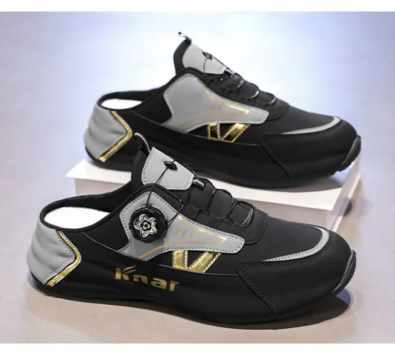 Zapatos de Hombre Moda Verano Suela Blanda Medias Pantuflas Casuales Versátiles Zapatos de Hombre de Moda Tendencia Zapatos Baotou para Exteriores