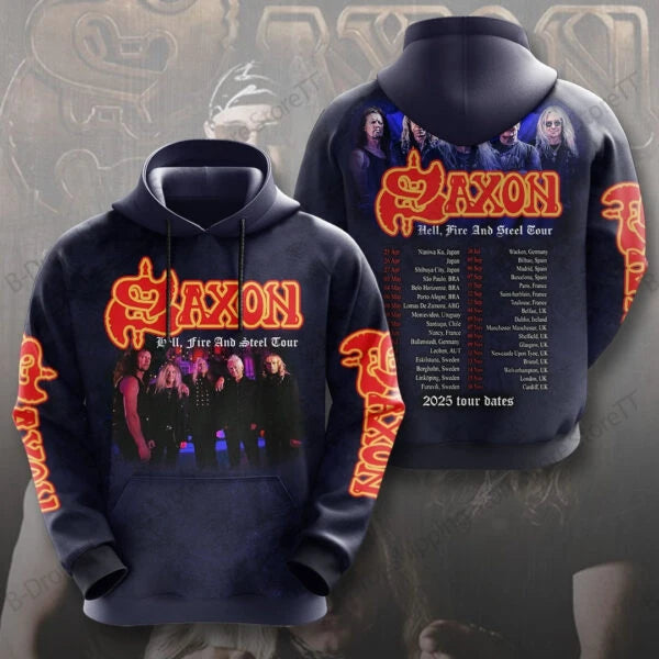 Men Hoodies Rock Saxon Band 3d Print Hoodie Men Women Fashion Hoodies Sweatshirt Teen Coat Women Sweat Album Hoodie Male Clothes