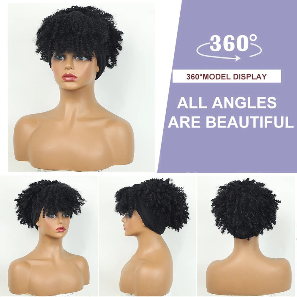 Afro Curly Headband Wig