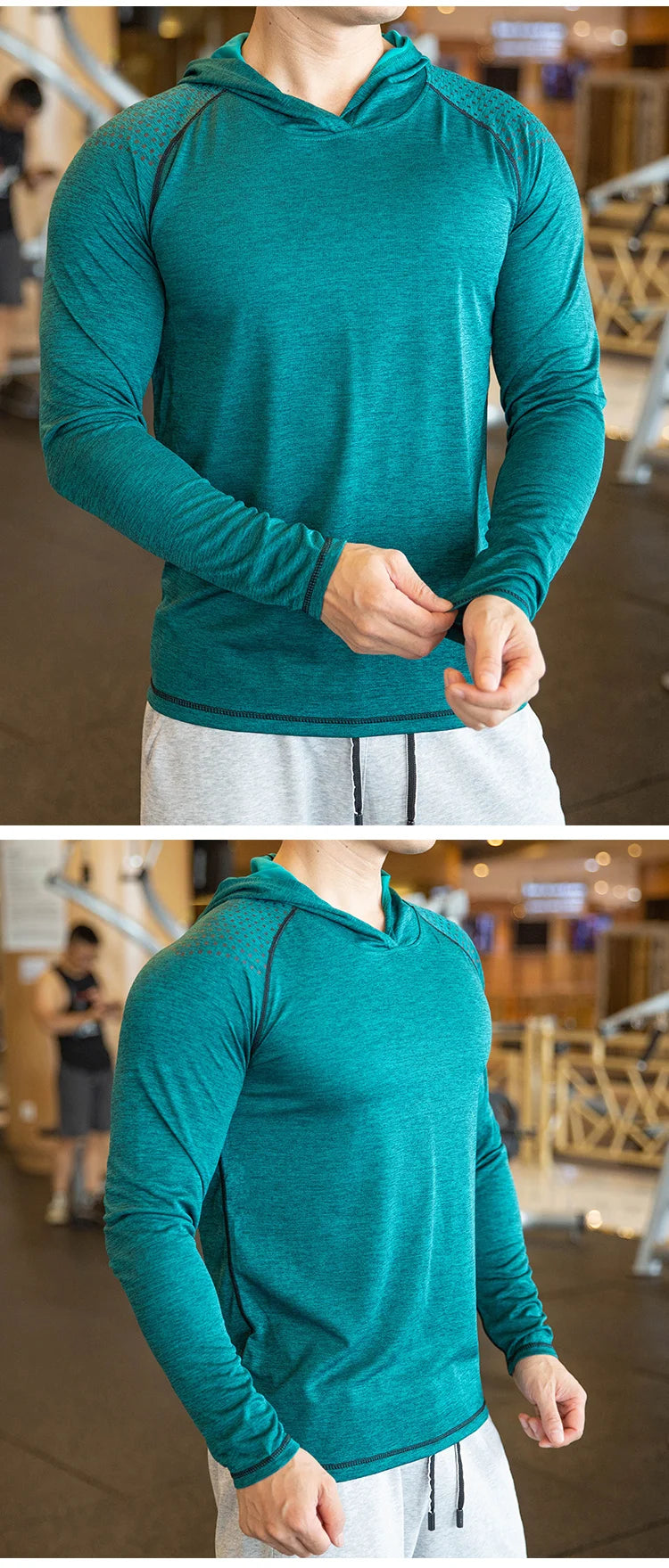 Men Hoodies Summer Running Fitness Casual Hooded Quick Dry Sweatshirts Solid Pullover Shirts with Hood Outdoor Gym Hoodie Man