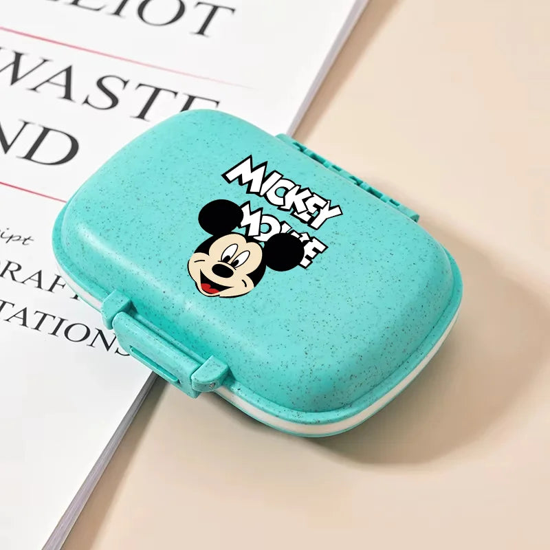 Disney Mickey Mouse Candy Box Cartoon Crystal Stickers Medicine Organiser Boys Girls Portable Kawaii Boxes Child Birthday Gift