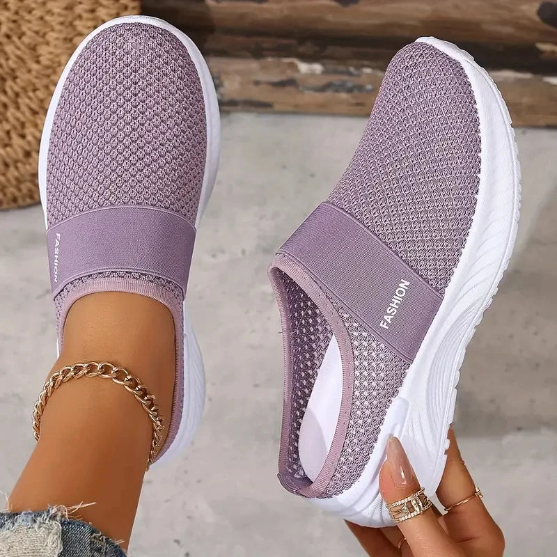 New Women Mesh Walking Breathable Slip on Comfortable Casual Shoes Working Flats Outdoor Lazy Sneakers Women Zapatos De Mujer