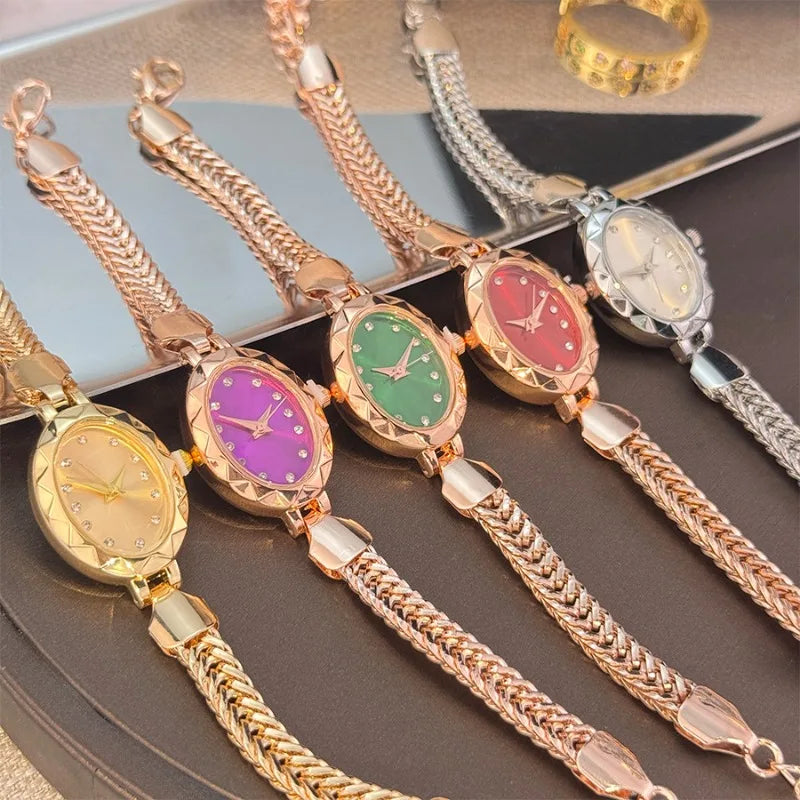 New Oval Retro Small Dial Women's Bracelet Watch Adjustable Lobster Clasp Jewelry Ladies Quartz Watches Luxury Wristwatch Gifts