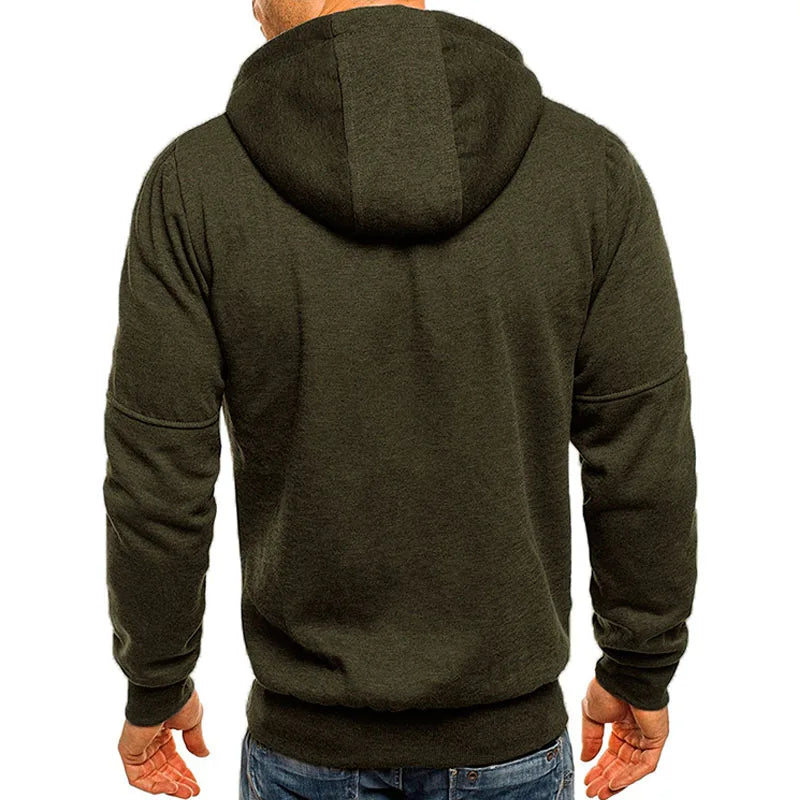 Men's Hoodies Sweatshirts Spring Autumn Casual Solid Zip Up Hoodie Tracksuit Long Sleeve Hooded Sweatshirt M-4XL Hoody Coat Men