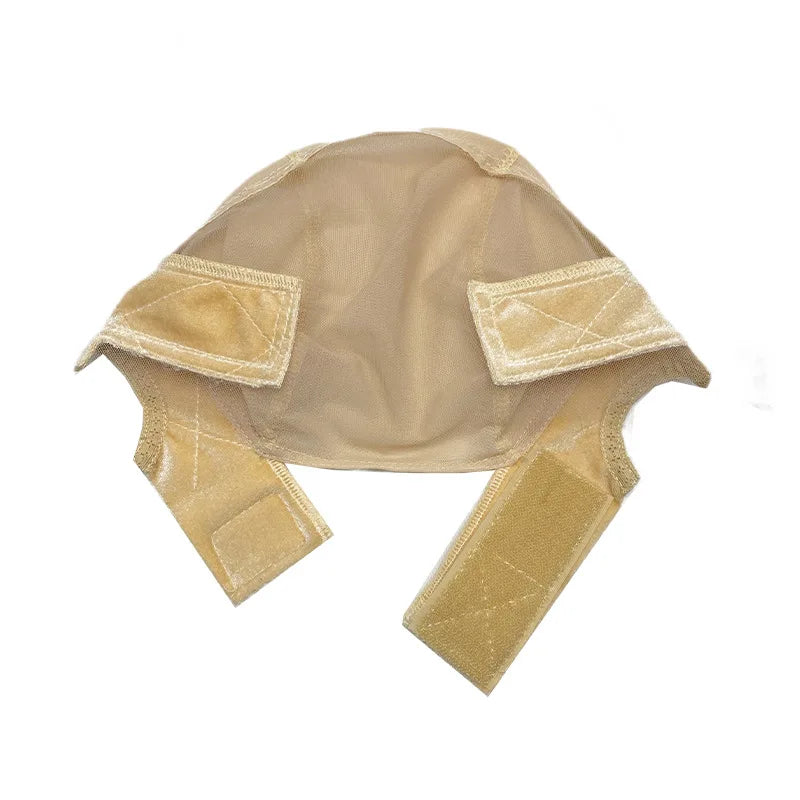Gorro de peluca con diadema para mujer, gorro de peluca de encaje para hacer pelucas, gorros de peluca en U con agarre de terciopelo ajustable para usar peluca, redecilla para el cabello color nude