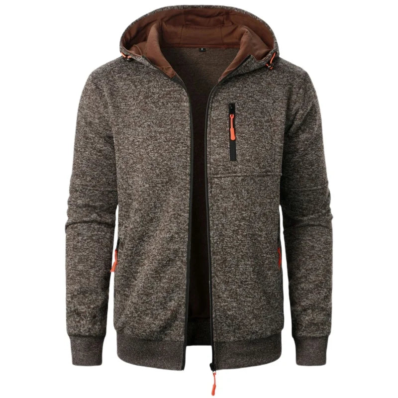 Sudadera con capucha de manga larga para hombre, diseño de cremallera, sudadera con capucha, ropa deportiva, chaqueta casual ajustada